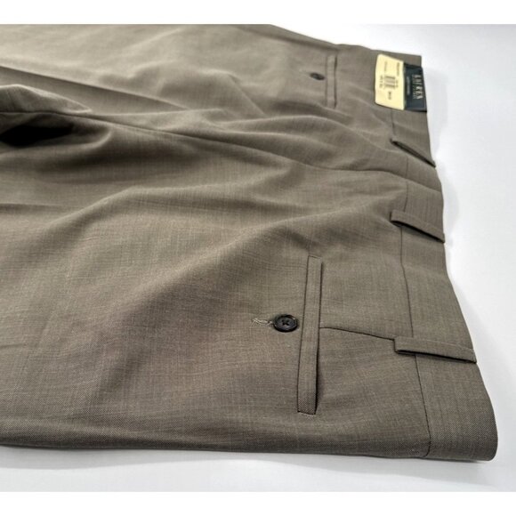 Lauren Ralph Lauren Dress Pants Mens 40x32 Tan Trousers Pleated Cuffed $80 NEW - Picture 8 of 9